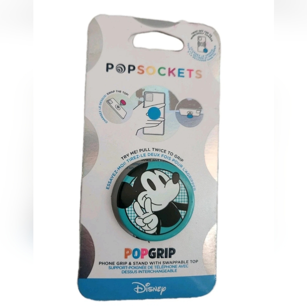 Disney Mickey Mouse “Vintage Mickey” Enamel Popsocket Pop Holder Pop Socket,NWT